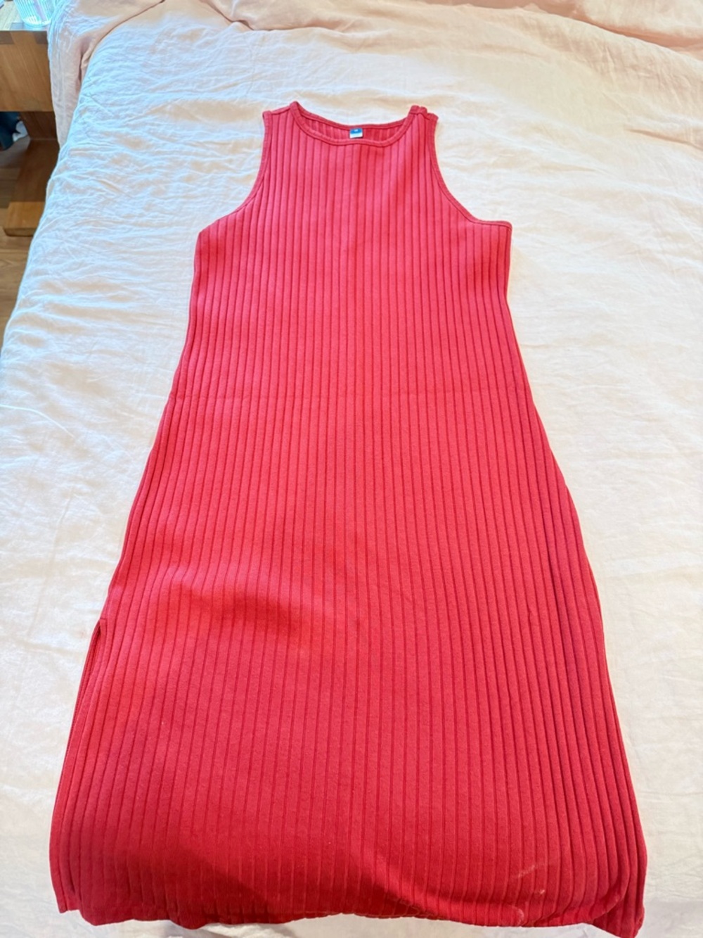 Old Navy Ribbed Sleeveless Midi Dress - Coral Red